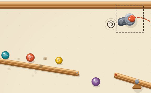 screenshot of the marble game