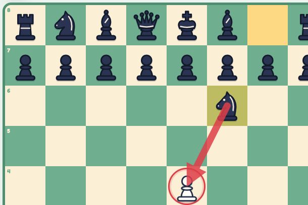 screenshot of the chess game